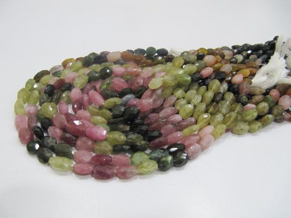 Quality Tourmaline Beads - Faceted Multicolor Tourmaline Beads