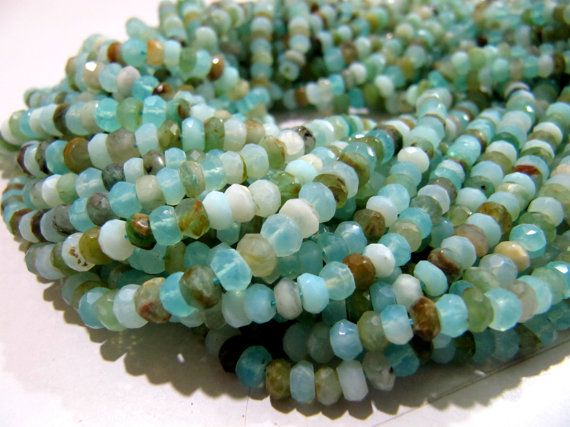 AAA Quality Natural Peruvian Opal Beads / Machine Cut Micro Faceted Beads /  Size 3 to 5mm YOU CHOOSE/ Strand 13 inch long/ Israel Cut Beads