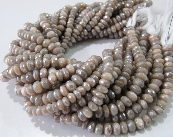 Faceted Gemstone Beads AAA Quality Peach Moonstone Faceted Roundelle 3mm Bead Natural Moonstone Beads,13 Inch Strand Micro Faceted Beads
