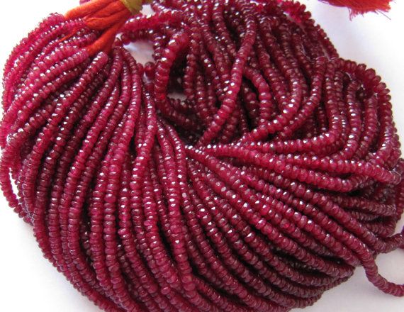 AAA 5x8mm Natural Faceted Brazil Red Ruby Gemstone Round Loose Beads 15" 