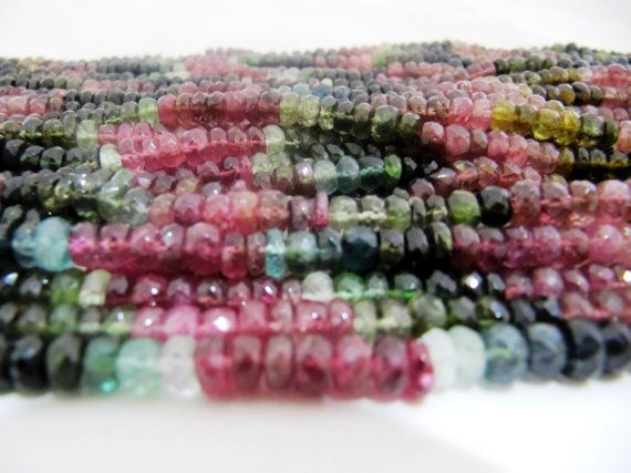 Handmade Beads 4.5 mm 3.5 mm 4 mm SKU No Natural Multi Watermelon Shaded Tourmaline Smooth Beads 15 Inches Gift For Her 210