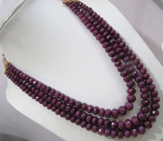 Casual Wear Red Ruby Necklace - Multi Strand, For Jewelry, Shape: Roundel  at Rs 6500/piece in Jaipur