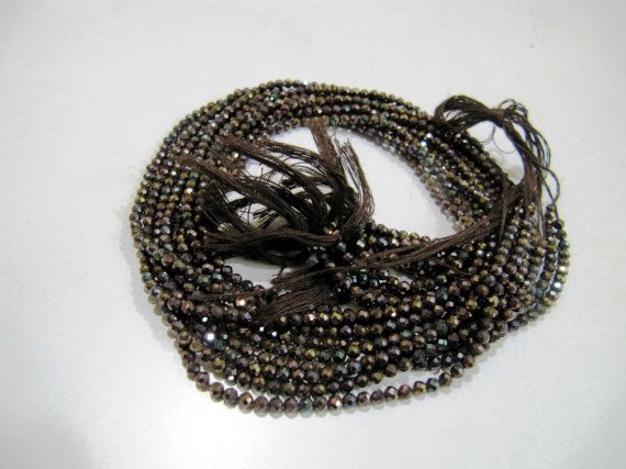 BLACK SPINEL 3mm High Grade Faceted Gemstone Beads Strand
