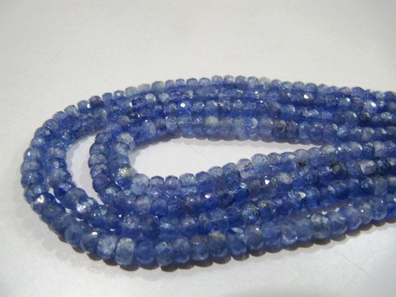 Details about  / 16 Inch Long Micro Faceted Rondelle Natural Tanzanite Beads Size 3-3.5 MM
