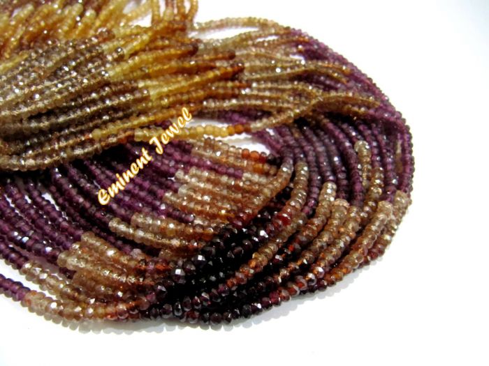 Natural Tundra Sapphire Multi Color Rondelle Faceted Beads 3mm Strand 15 inches 