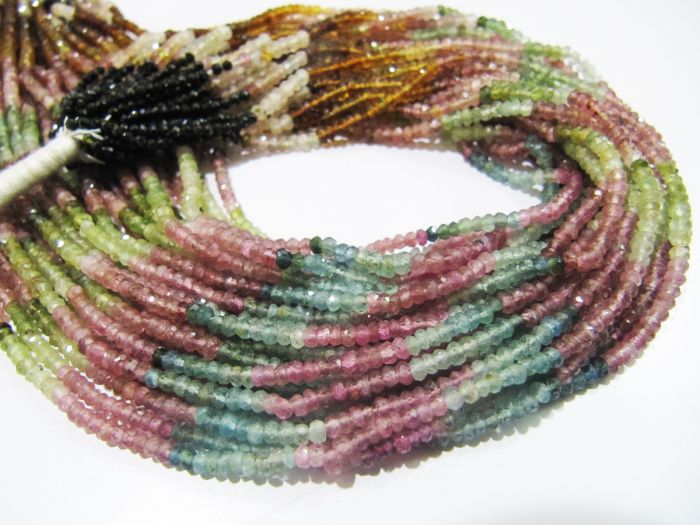 AAA QUALITY NATURAL MICRO FACETED RONDELLE BEADS 3 MM 13" GEMSTONE STRAND 