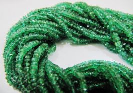 Precious Zambia Emerald Rondelle Beads ~~ Natural Emerald ~~ AAA Quality ~~ 2 to 2.5 mm ~~ 6 Inches Strand.