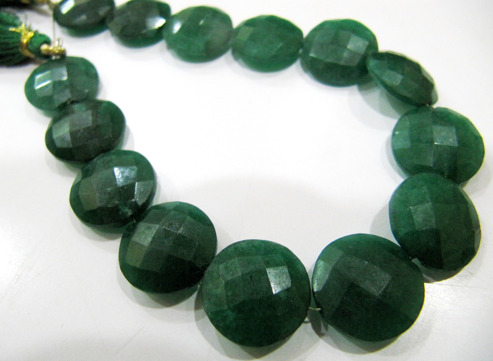 Crafts Dyed Emerald Pear Shape Briolette Faceted beads size 10x15mm ...